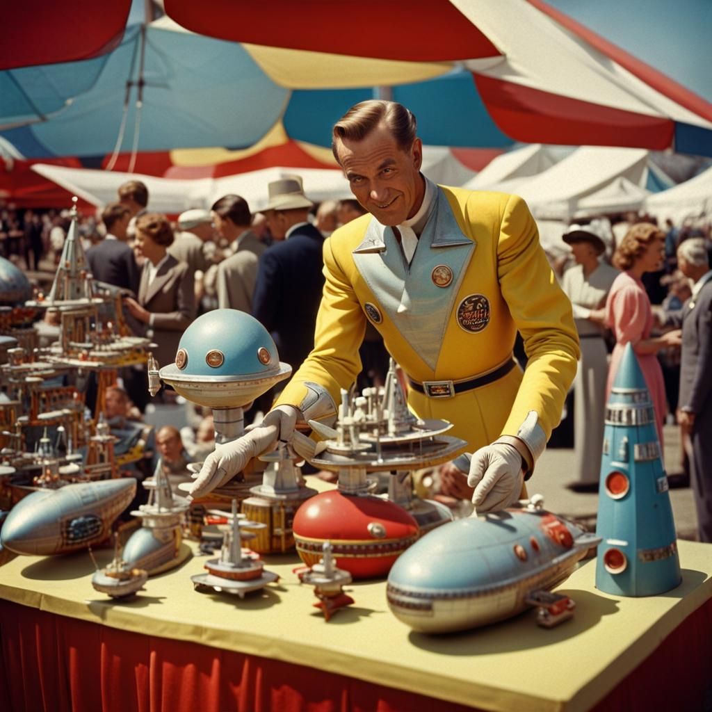 Vintage Space Fair on Alien Planet, Flash Gordon Style