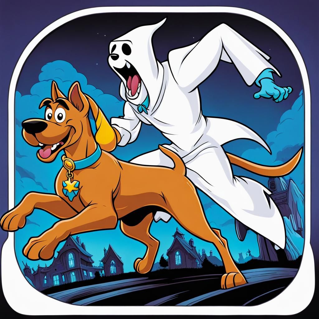 Scooby Doo's Ominous Ghostly Cartoon Chase