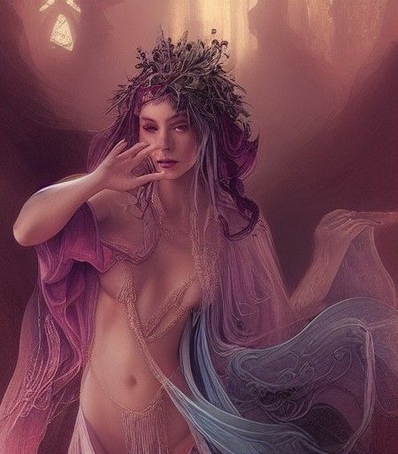 Elegant Sorceress Character Design in Digital Painting