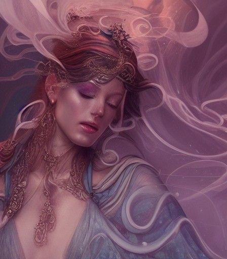 Elegant Fantasy Sorceress in Gauzy Robes