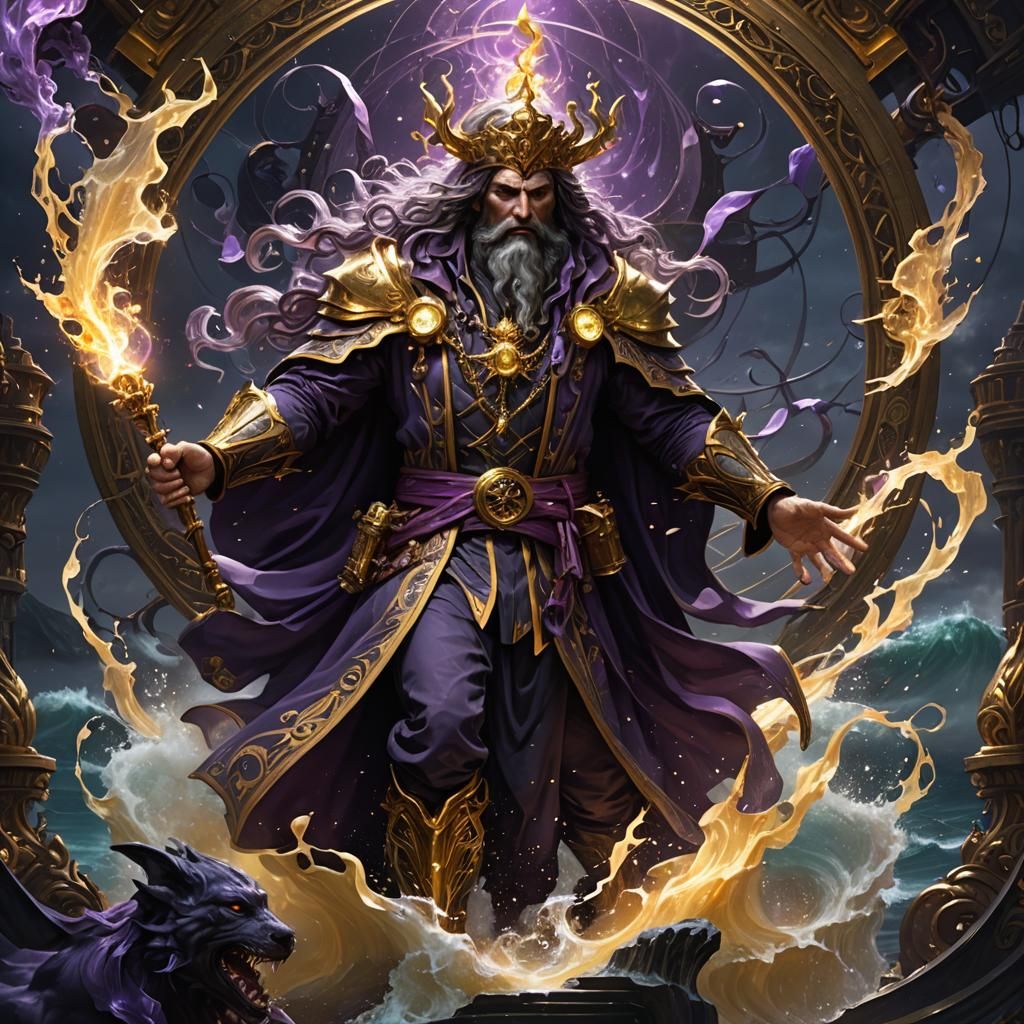 God of the Seas as Sorcerer: Dark Fantasy Art