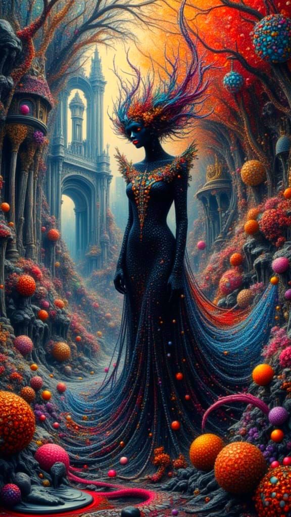 Divine Opulence Cathedral Emerging from Ink and Paint