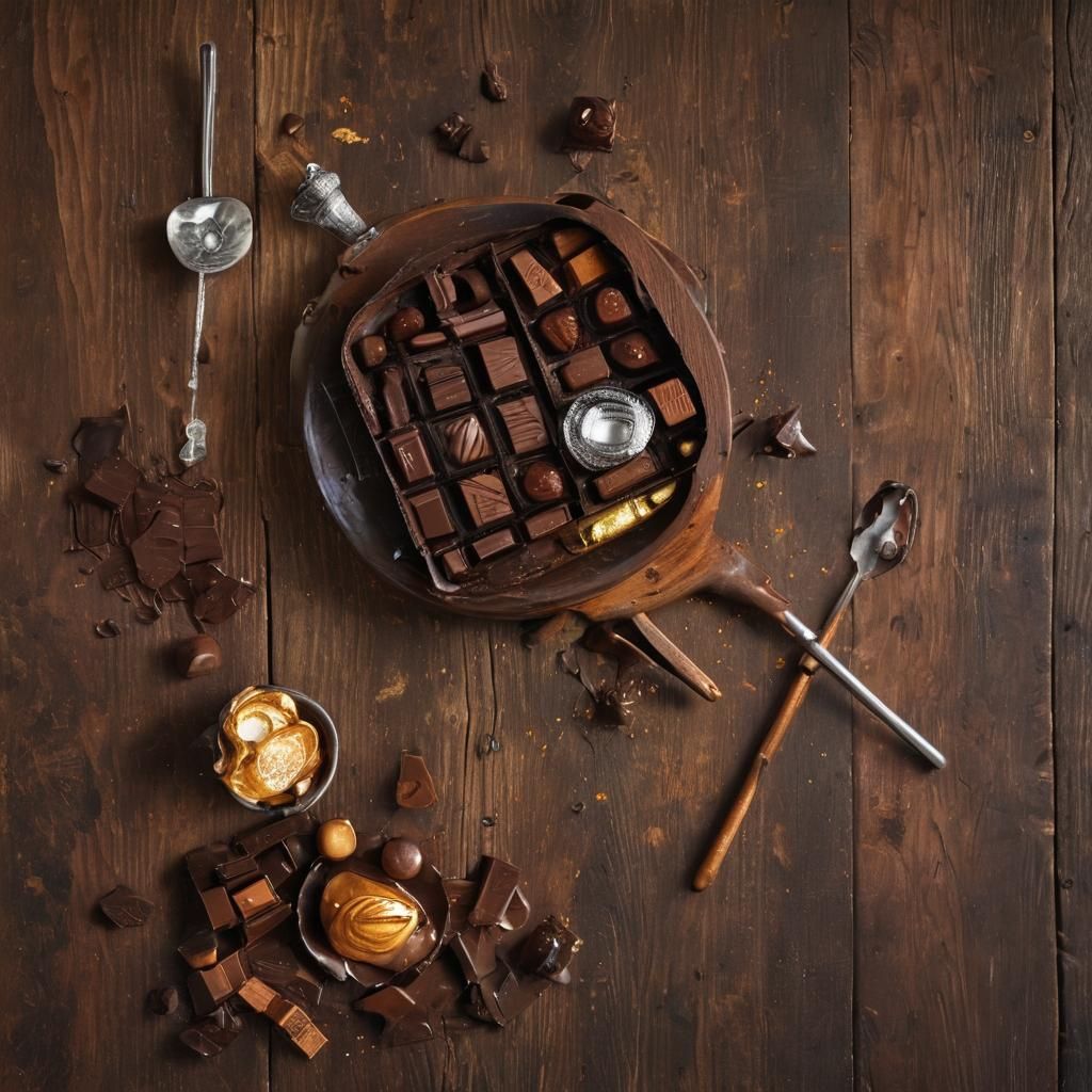 Chocolates Still Life as Warm Oil Painting