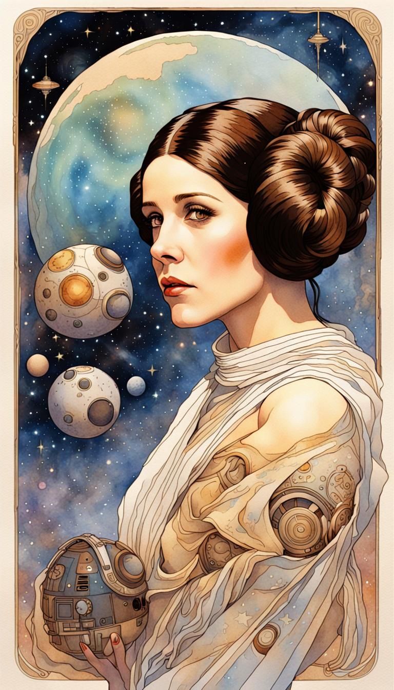 Princess Leia in Art Nouveau Galaxy