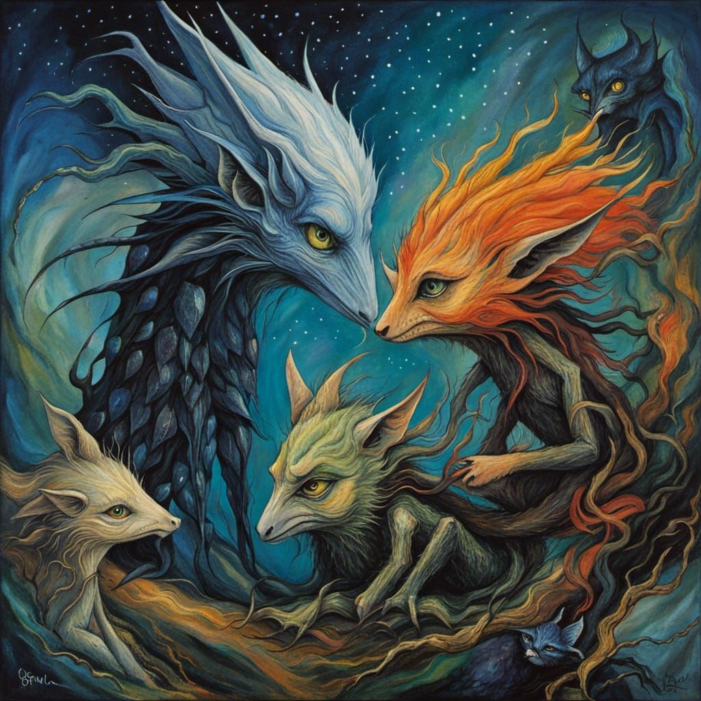 Shadowy Protectors: A Burton-Froud Inspired Scene