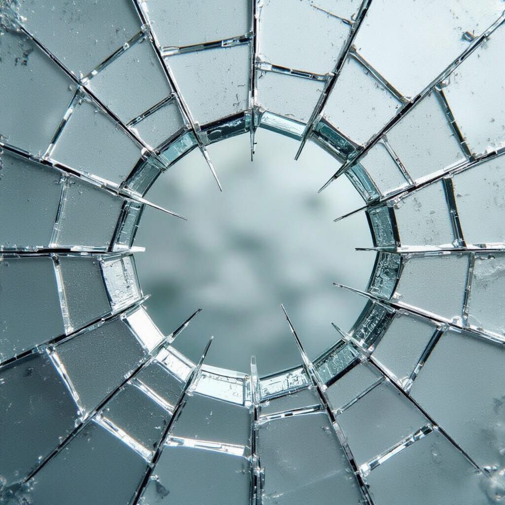 Broken Frame Integrity Amidst Silver and Grey Chaos