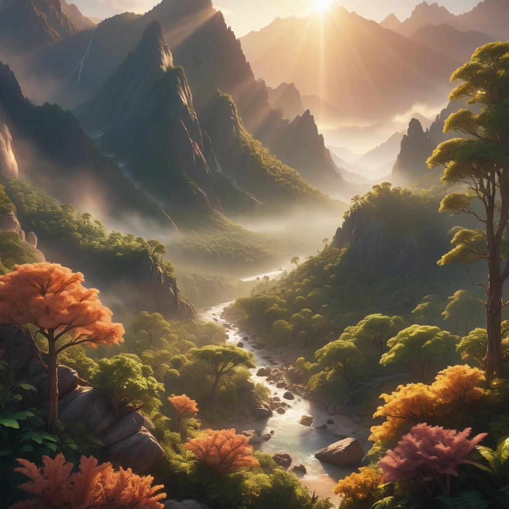 Vibrant Reefs Beneath Majestic Mountains in Hyper-Realistic....