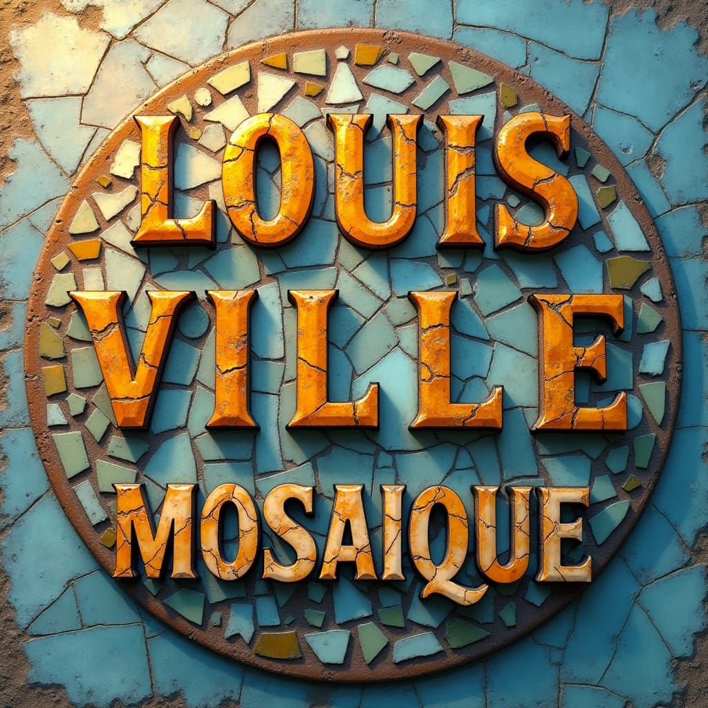 Golden Mosaic Letters in a Dreamy Byzantine Circle