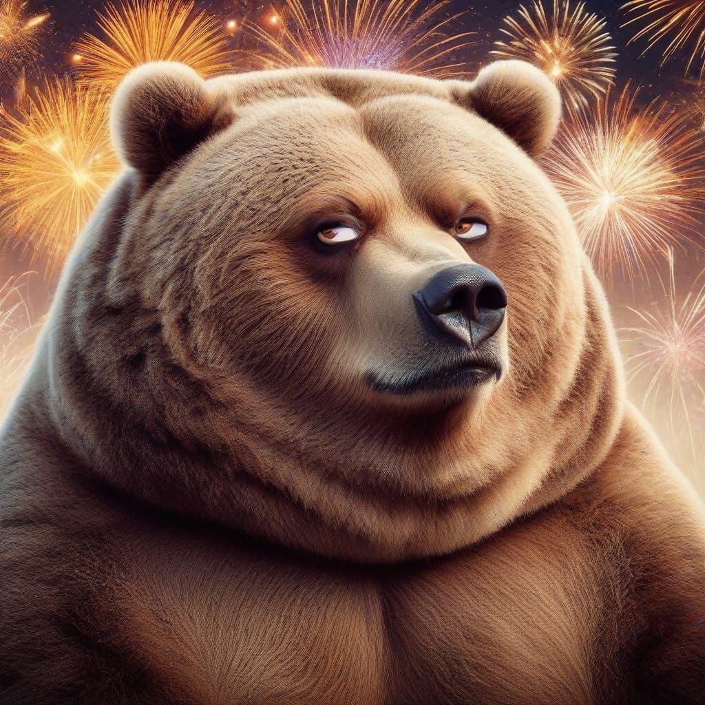 Disdainful Grizzly Bear in Comical Pose