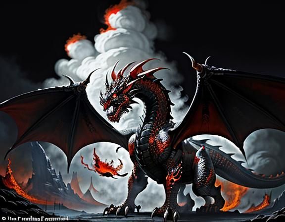 Dragon in Style of Dynamic Fantasy Art
