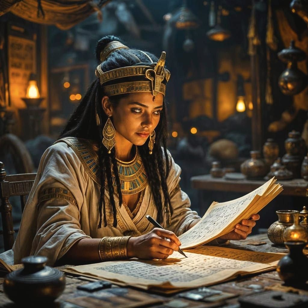 Egyptian Scribe Records Stars in Tavern