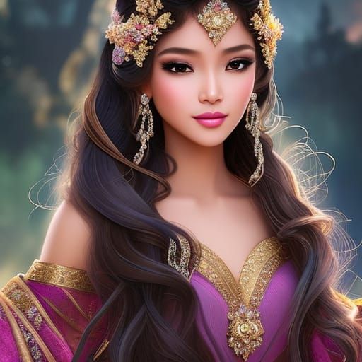 Beautiful Filipino Princess Portrait in Digital Art