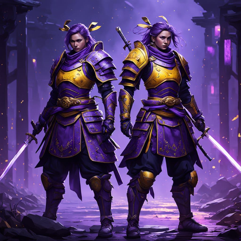 Two Samurai Warriors in Dark Fantasy Concept Art