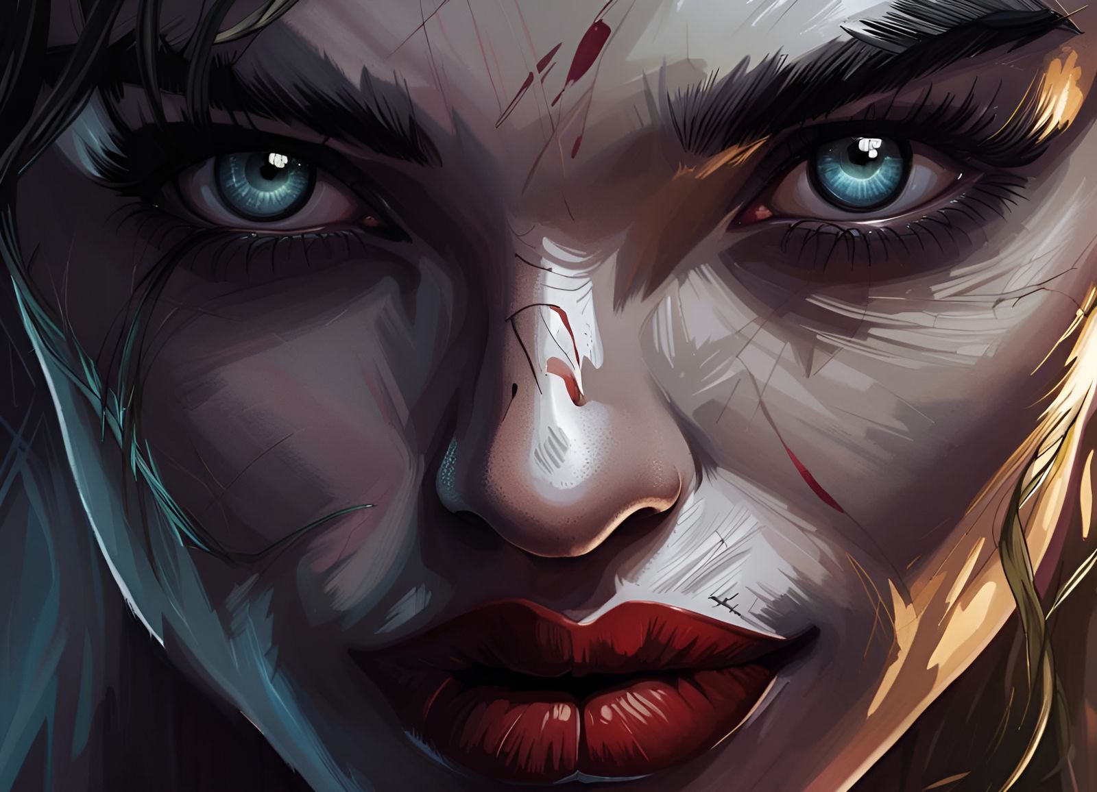 Gal Gadot as Joker in Hyperrealistic Portrait