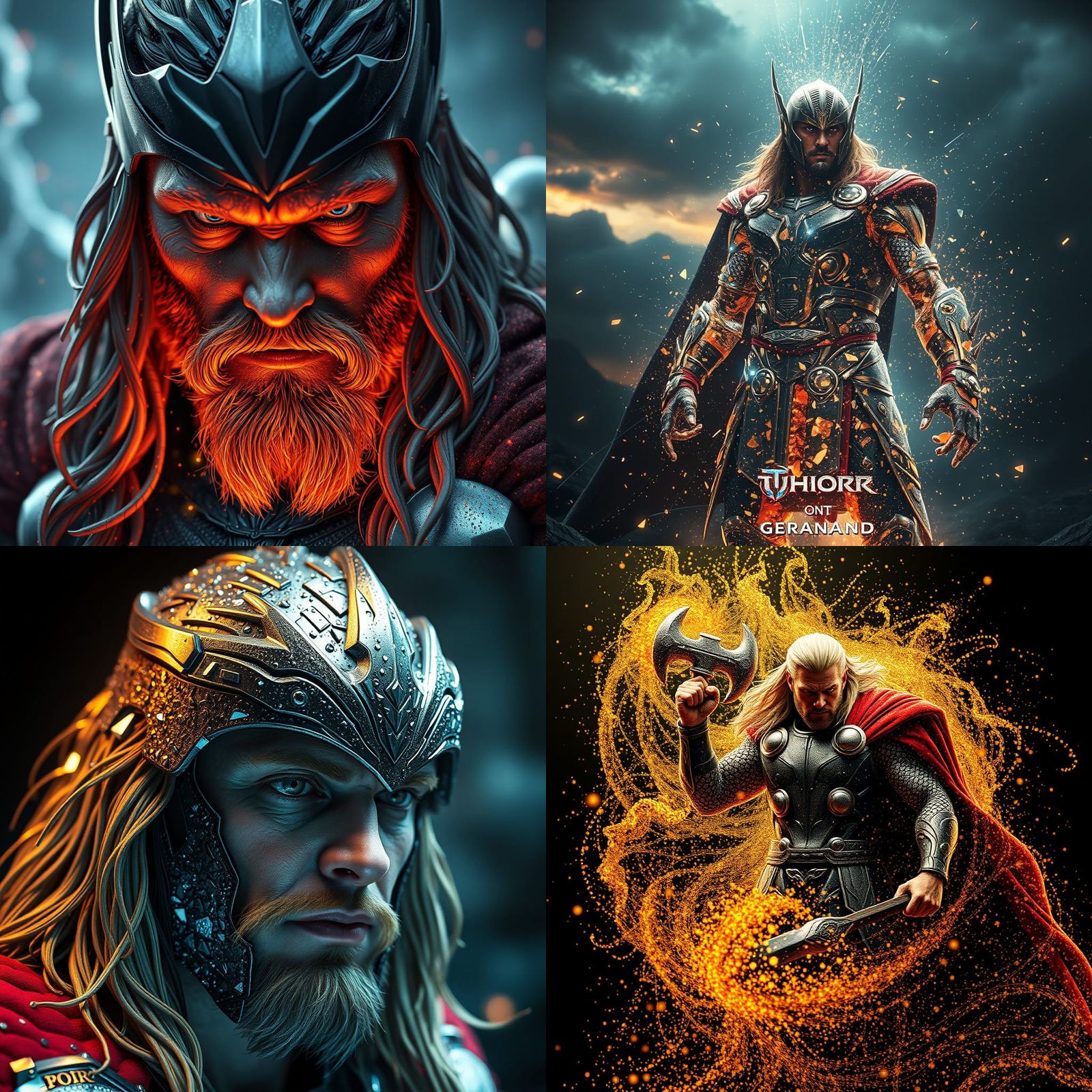 Thor Portrait Rendered with Miniature Hammers