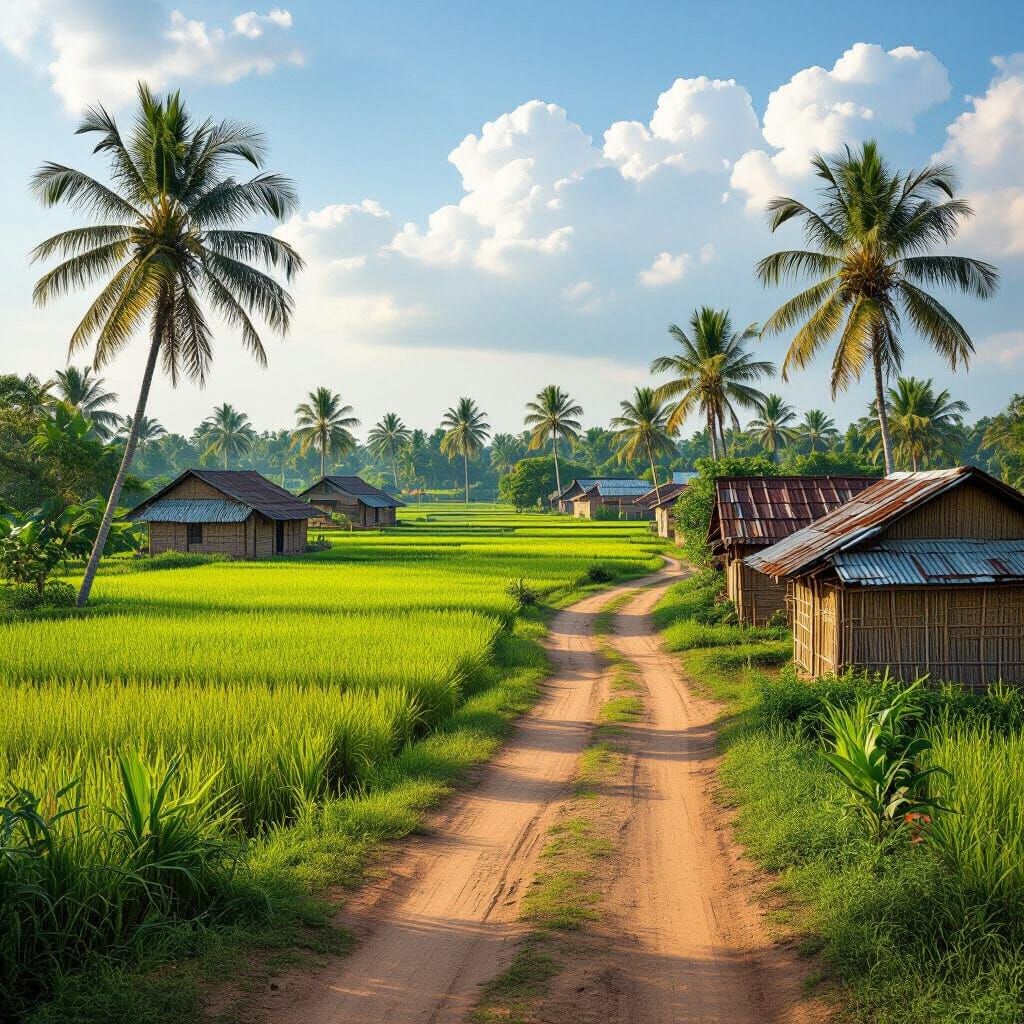 Bangladeshi Village: A Photorealistic Rural Scene