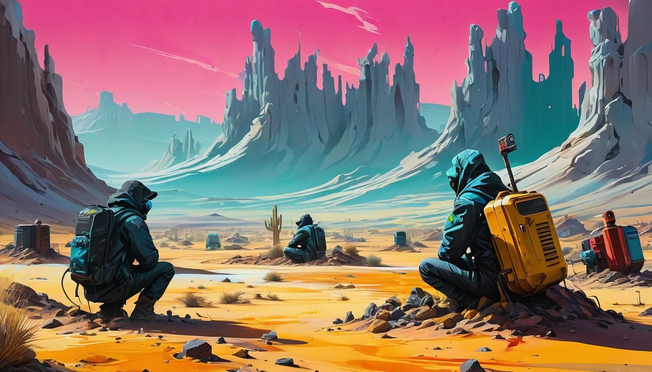 Wastelands Characters living in a vast desert land,  struggl...