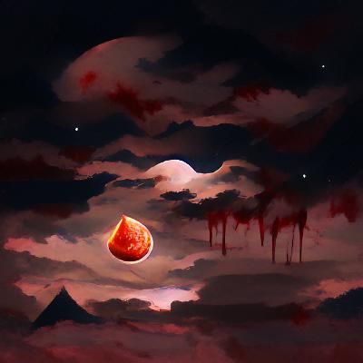 Eerie Blood Moon in the Night Sky