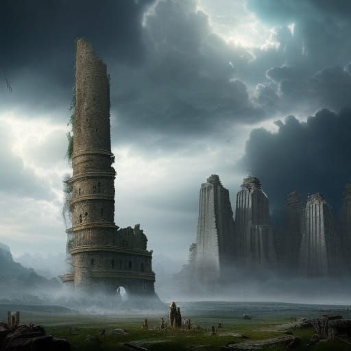 Tower Ruins: Epic Digital Matte Painting