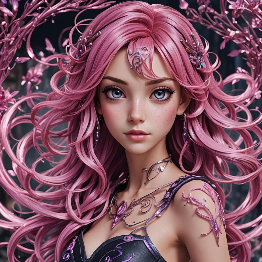 Hyperrealistic Tecna with Pink Hair from Winx Club