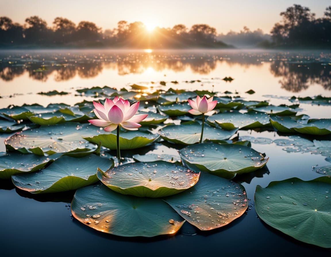 Dew Drop Meets Sunrise Serenity