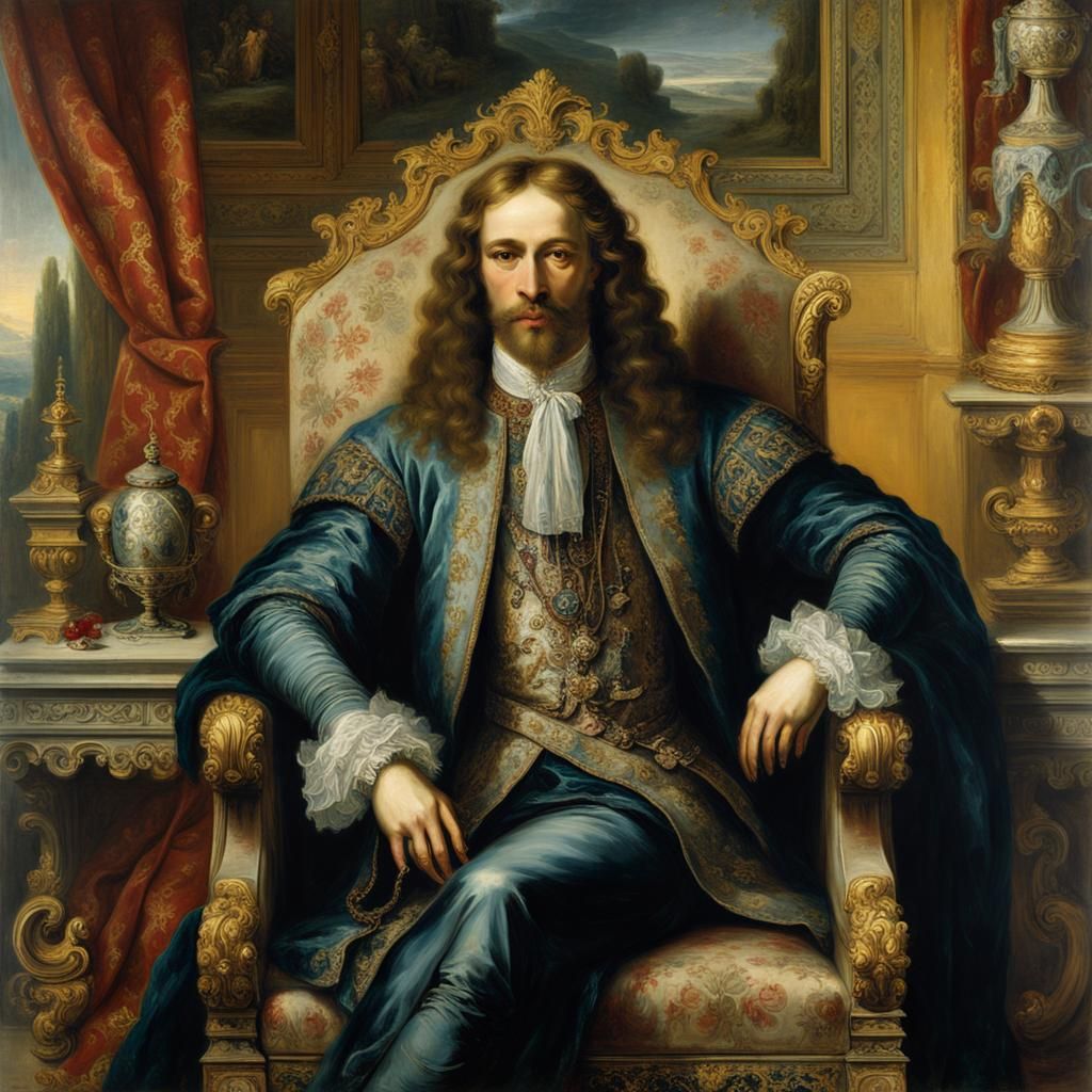 Mythological Male Portrait in Baroque Style