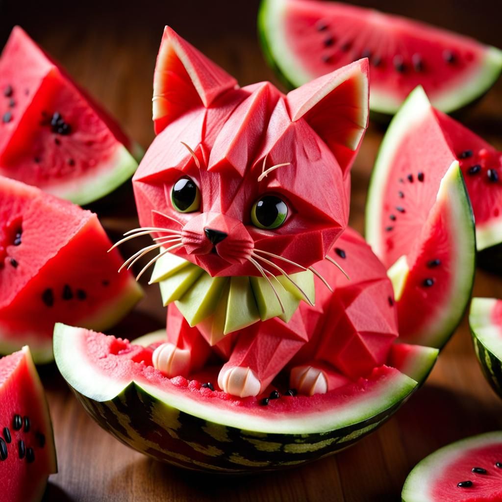 Watermelon kitten