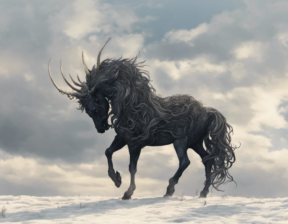 Fantastical Unicorn in Magical Forest, Dreamcore Illustratio...