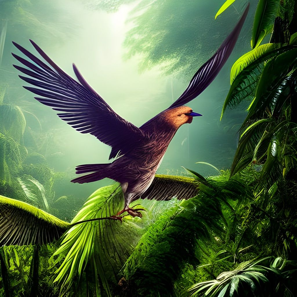 Hyper detailed depiction of various birds and animals living...