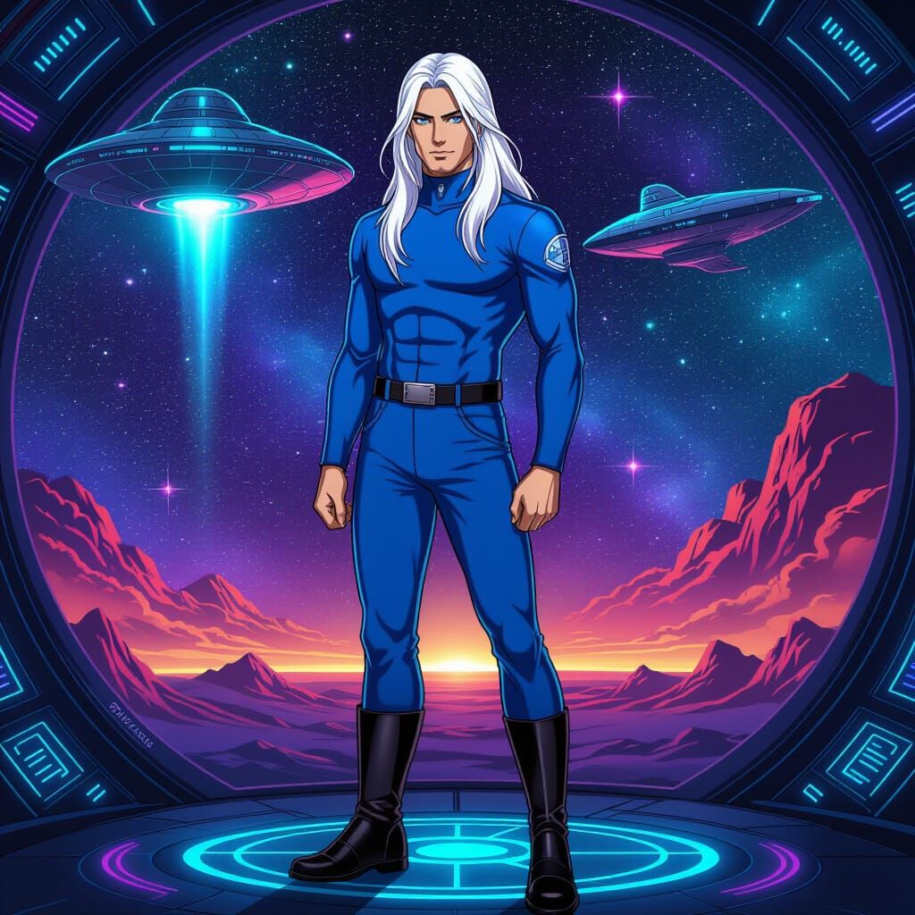 Astral Man in Space: a Cosmic Illustration