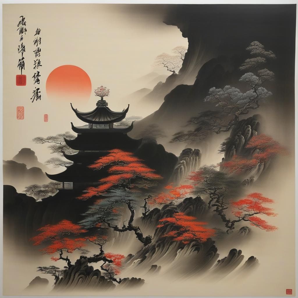 Surreal Calligraphy Art in Ink and Pencil Strokes