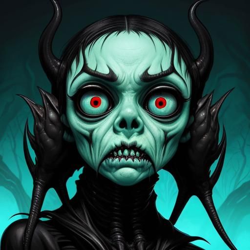 Lovecraftian Biohorror Creature with Android Eyes