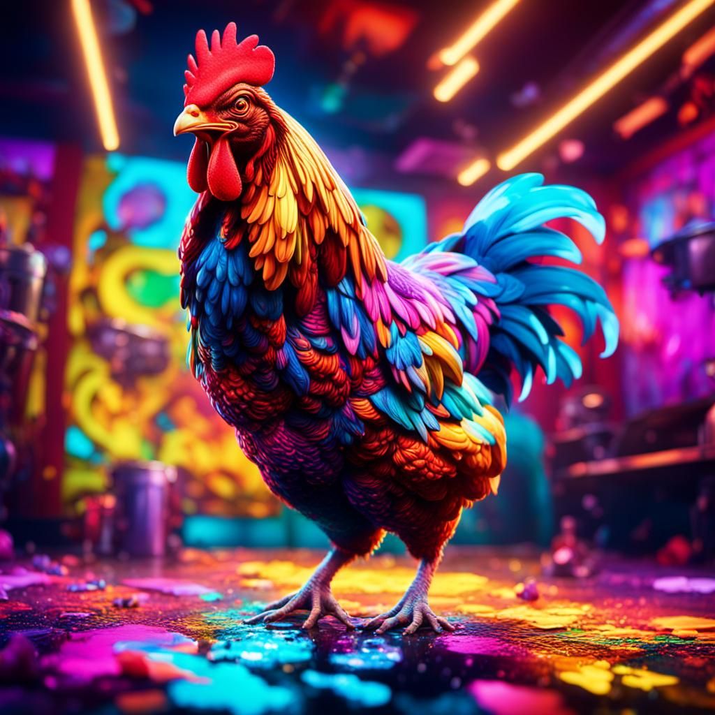 Vibrant Hyperrealistic Dance Club Scene in Cinematic Oil Pai...