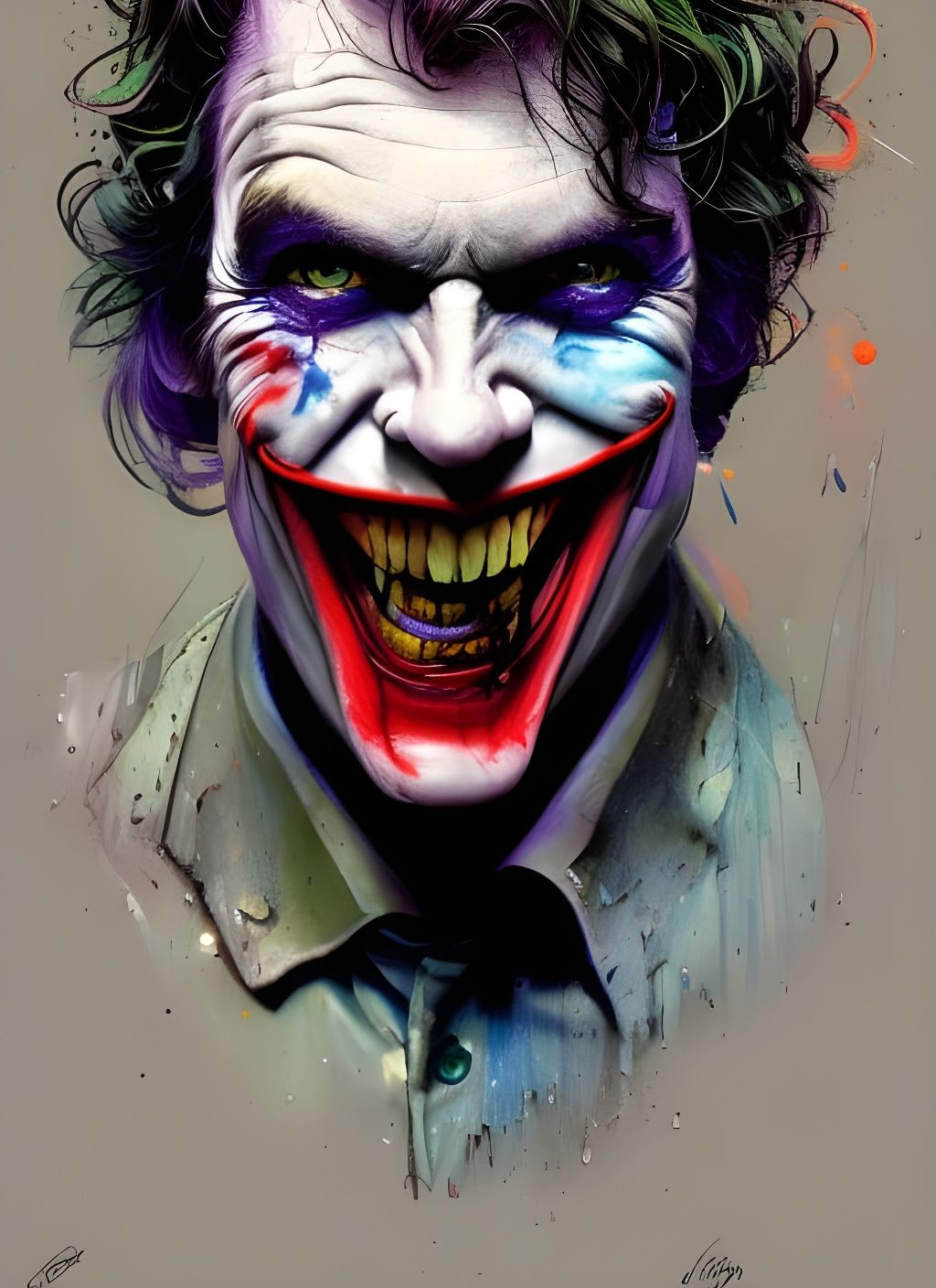 Dennis Quaid as Joker Crayon Caricature