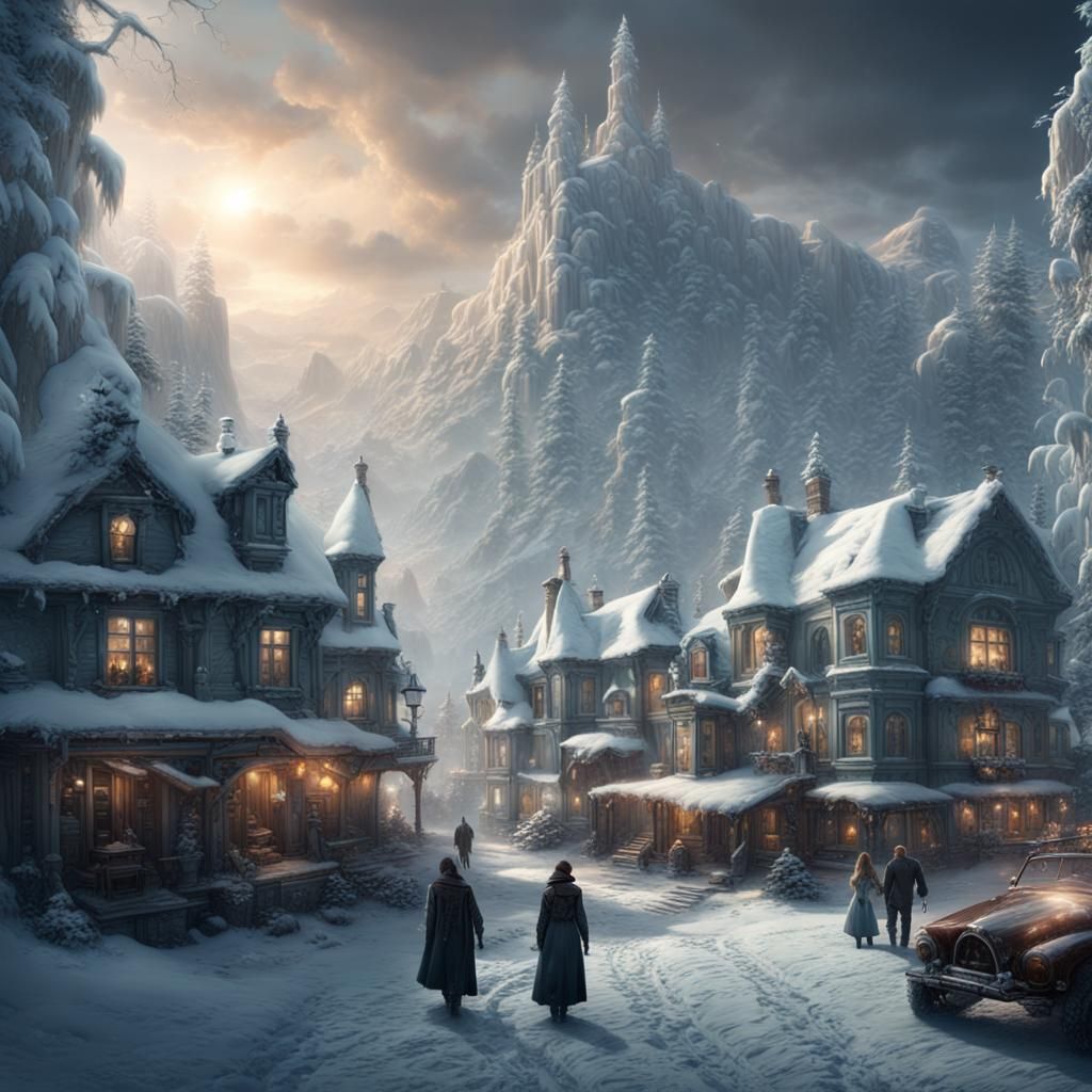 Dramatic Winter Wonderland Digital Matte Painting