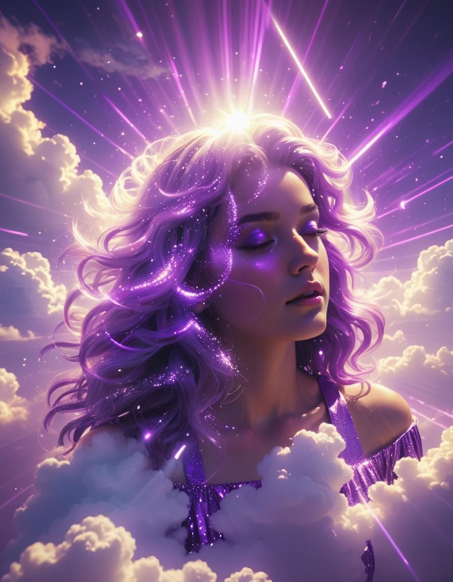 Heavenly Sunshine Beams in Synthwave Neon