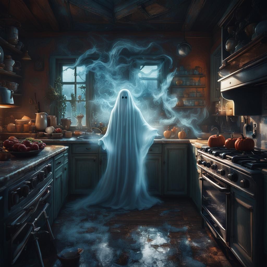 ghost in a kitchen