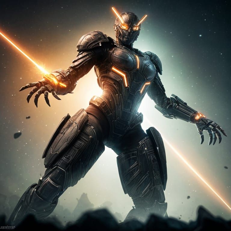 Sci-Fi Amazonian Warrior Woman in Cyber Armor