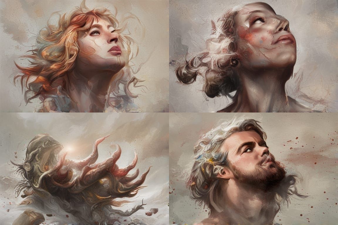 Dramatic Face with Intricate Detail in Splash Art Style