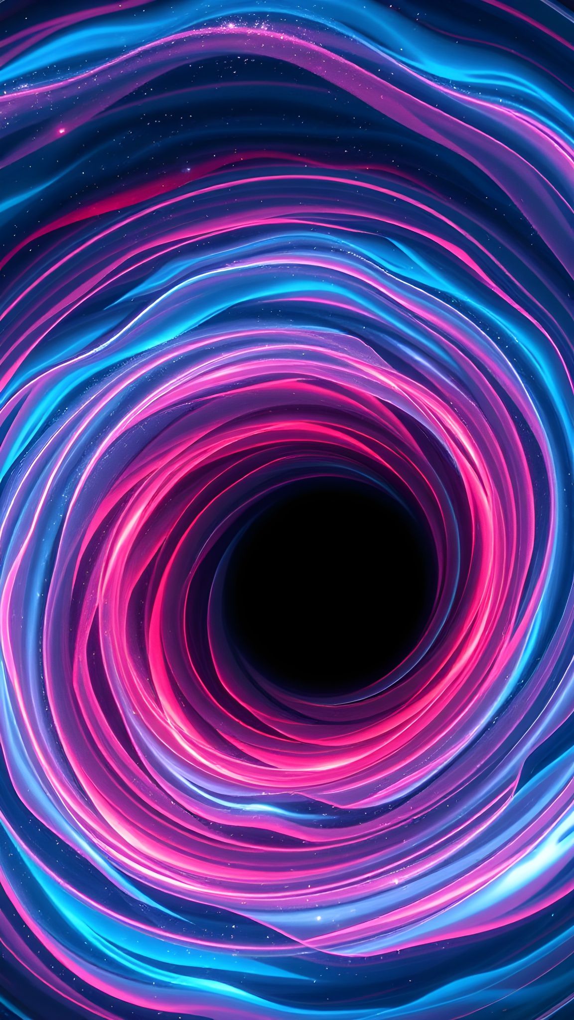 Mystical Cosmic Black Hole in Electric Neon Colors