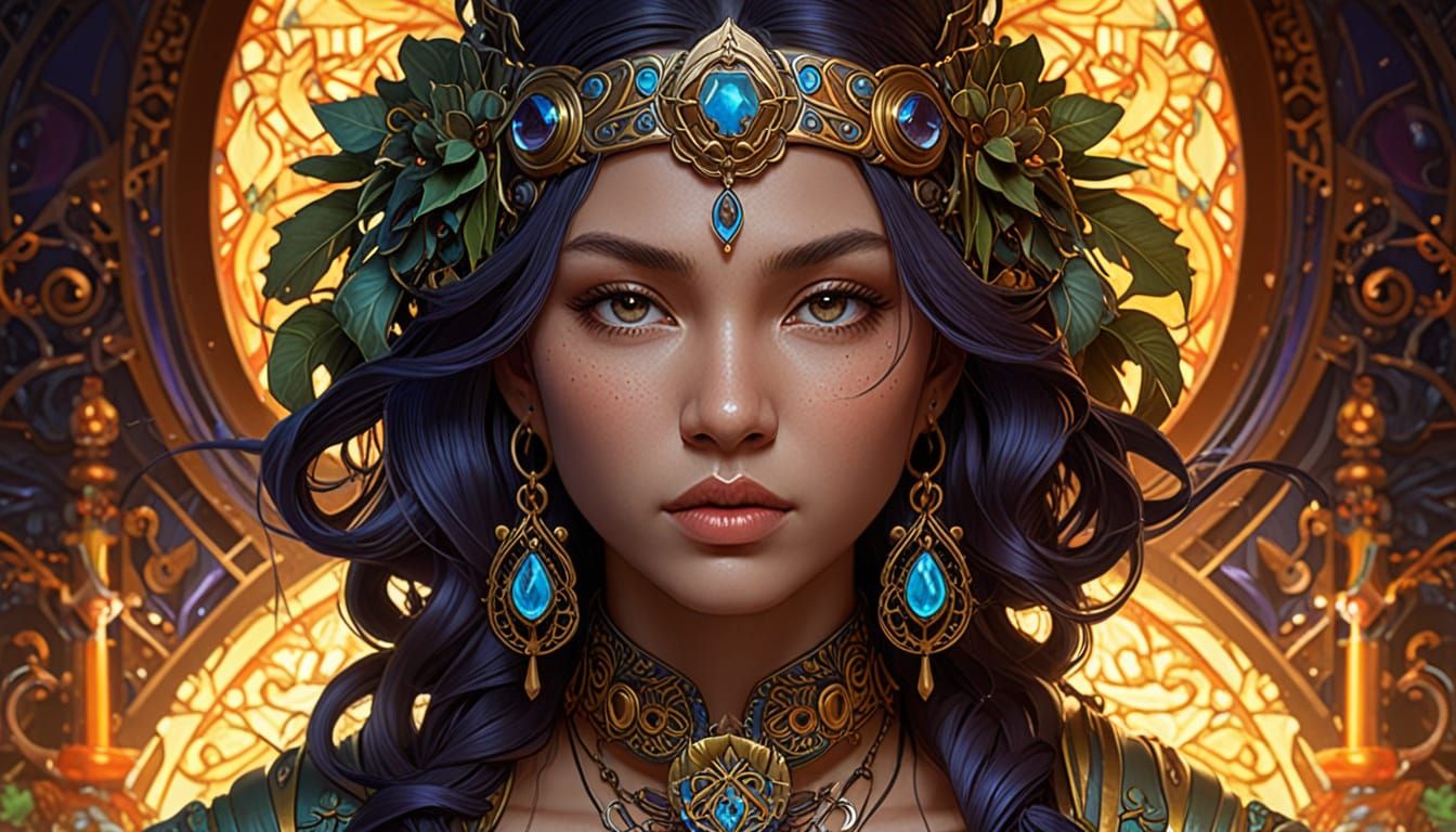Mystical Warrior Queen in Hyper-Realistic Digital Art