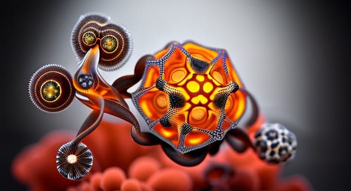 Fractal Cetacean Skeleton with Zentangle and Refractions