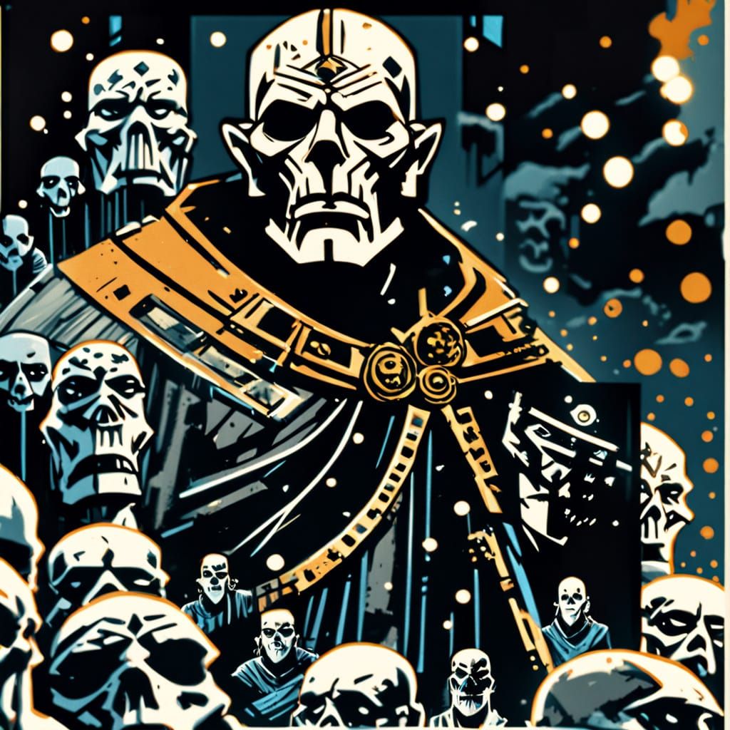 Solitary Figure in Vibrant City Square, Japanese Art Influen...