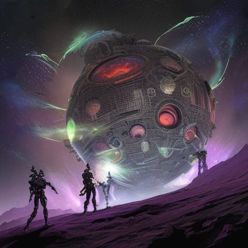 Cybertronic Planet in the Cosmos, with Smaller Star Wars Wor...