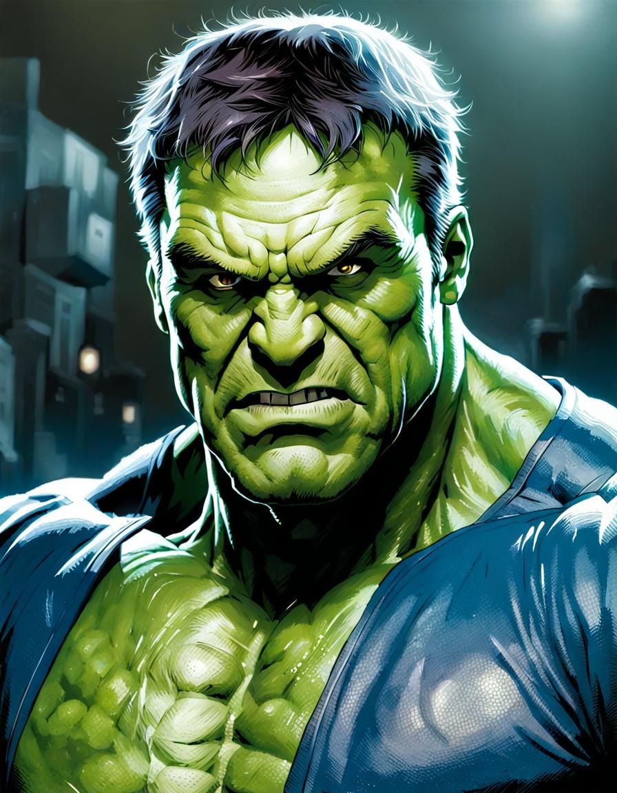 Hulk Reimagined: Comic Book Art Style