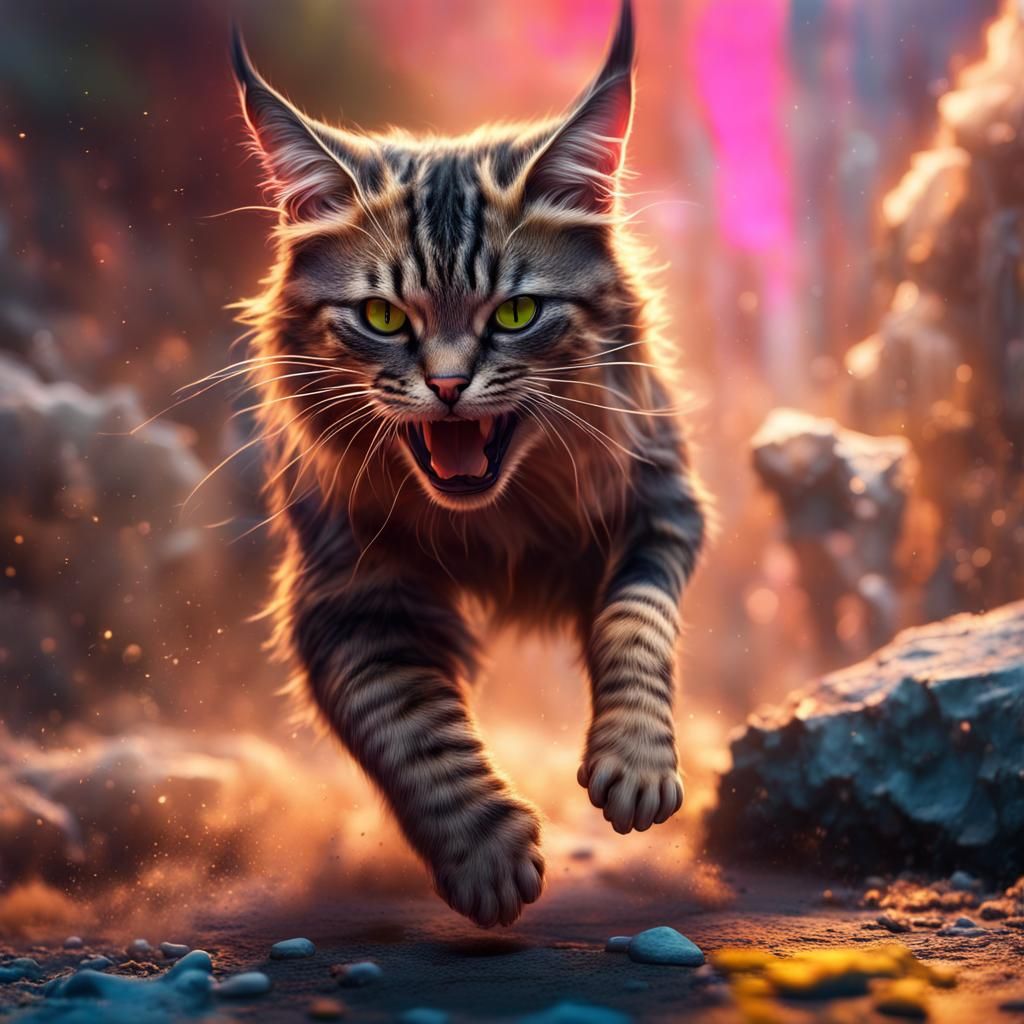 An aggressive kitten