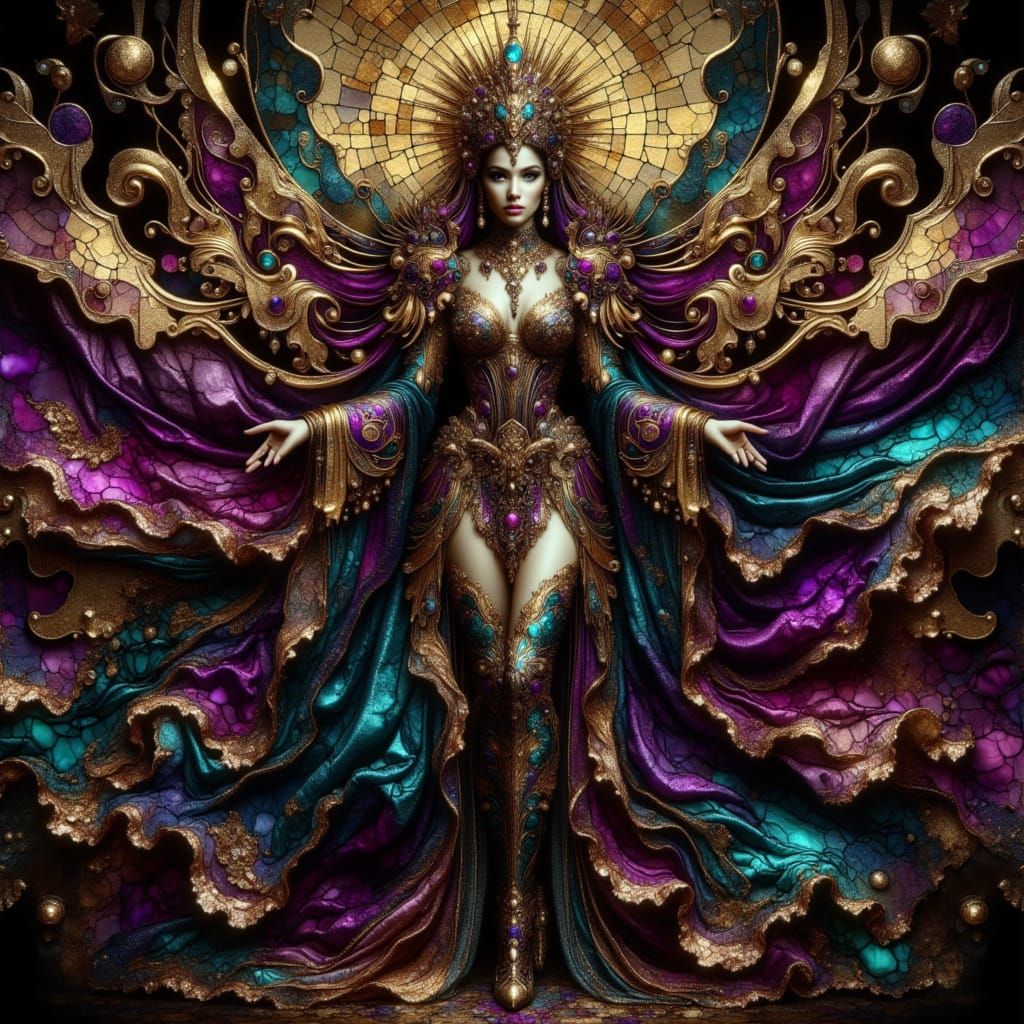 Magnificent Lady in Fantasy Costume, Sumptuous Portrait