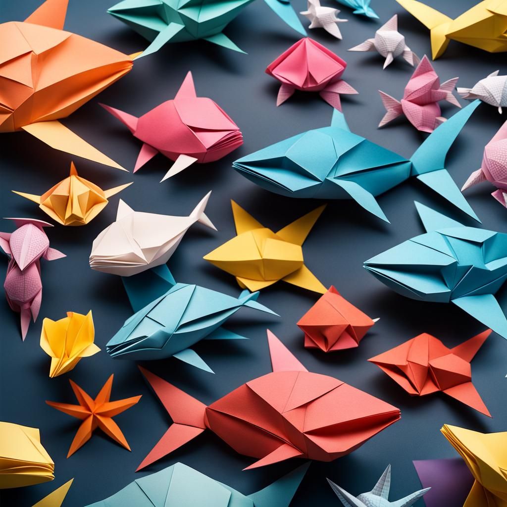 Origami Sea Life Papercraft in 8K