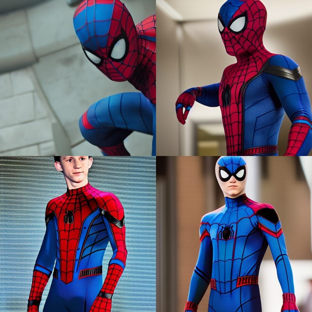 Blue Spiderman Costume in Modern Superhero Style