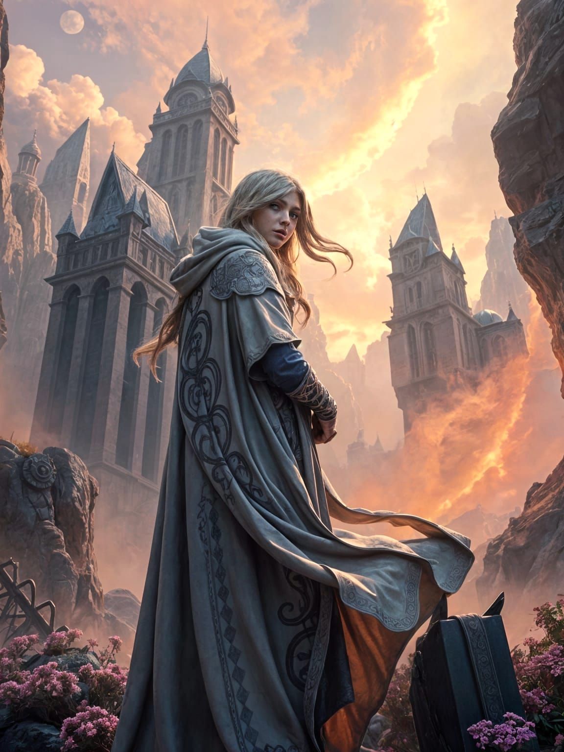 Fantastical Concrete Blonde in Detailed Matte Painting